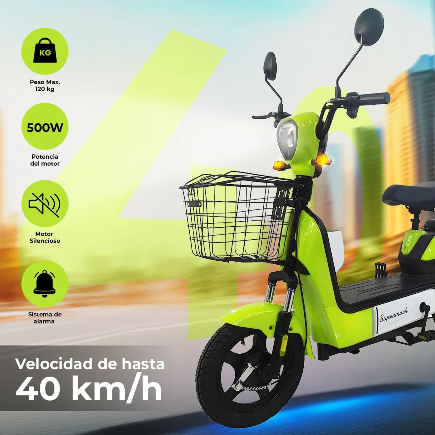 Bicicleta Electrica SM70 Supermach 500w