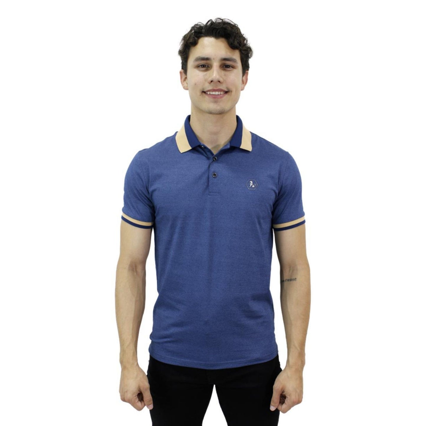 Playera Polo Para Caballero Marca Huggo Valentino HV-47-Navy