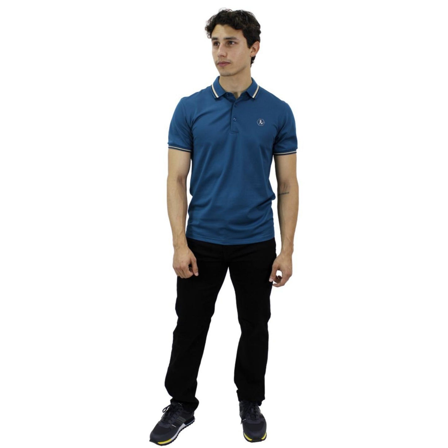 Playera Polo Para Caballero Marca Huggo Valentino HV-45-Teal