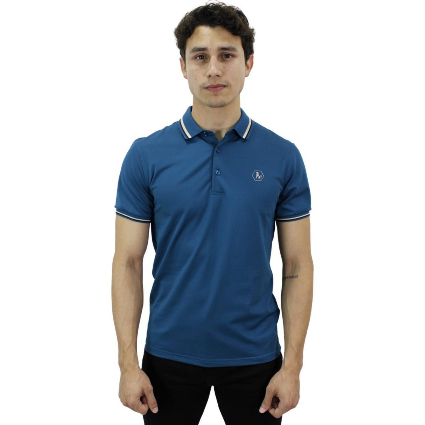 Playera Polo Para Caballero Marca Huggo Valentino HV-45-Teal