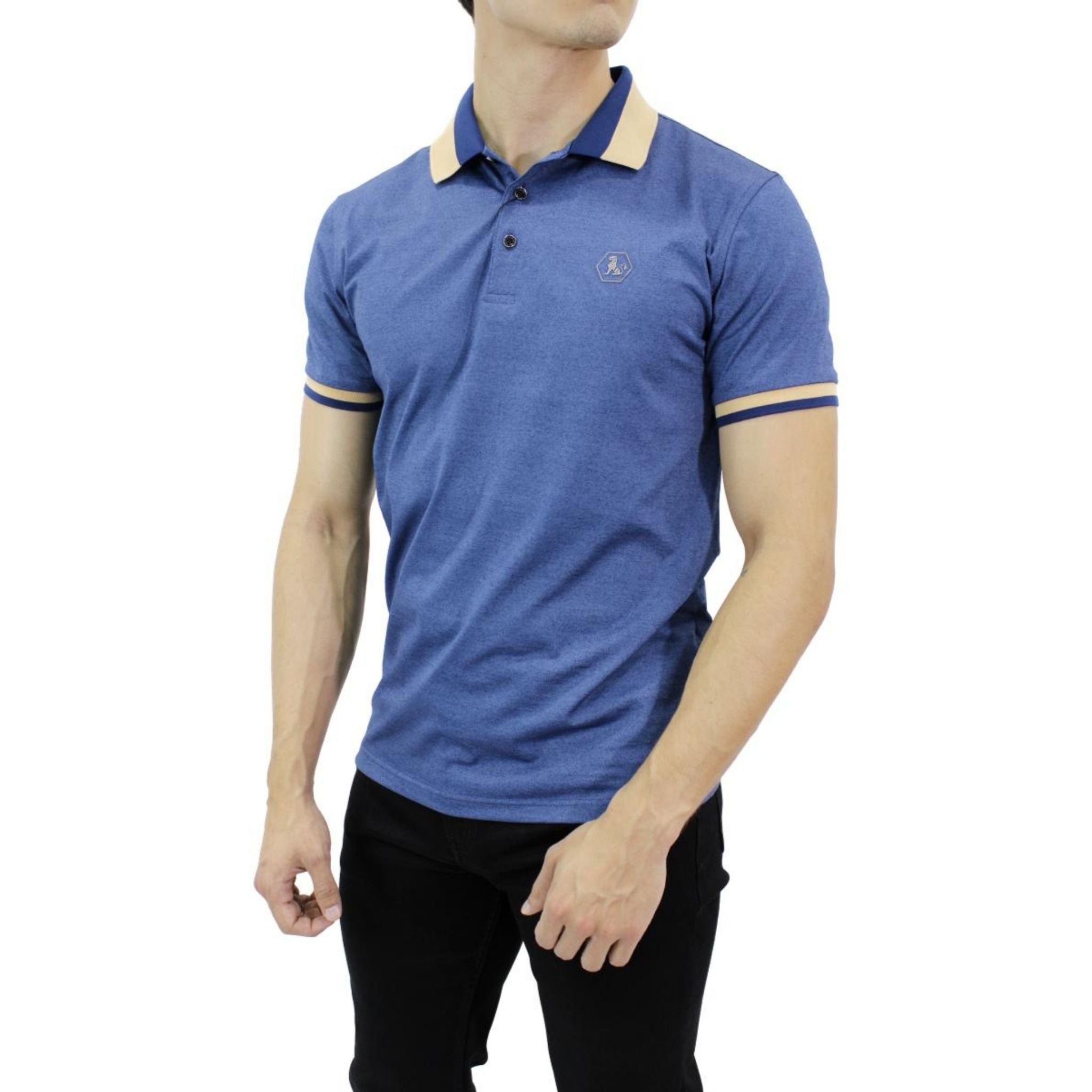 Playera Polo Para Caballero Marca Huggo Valentino HV-47-Navy