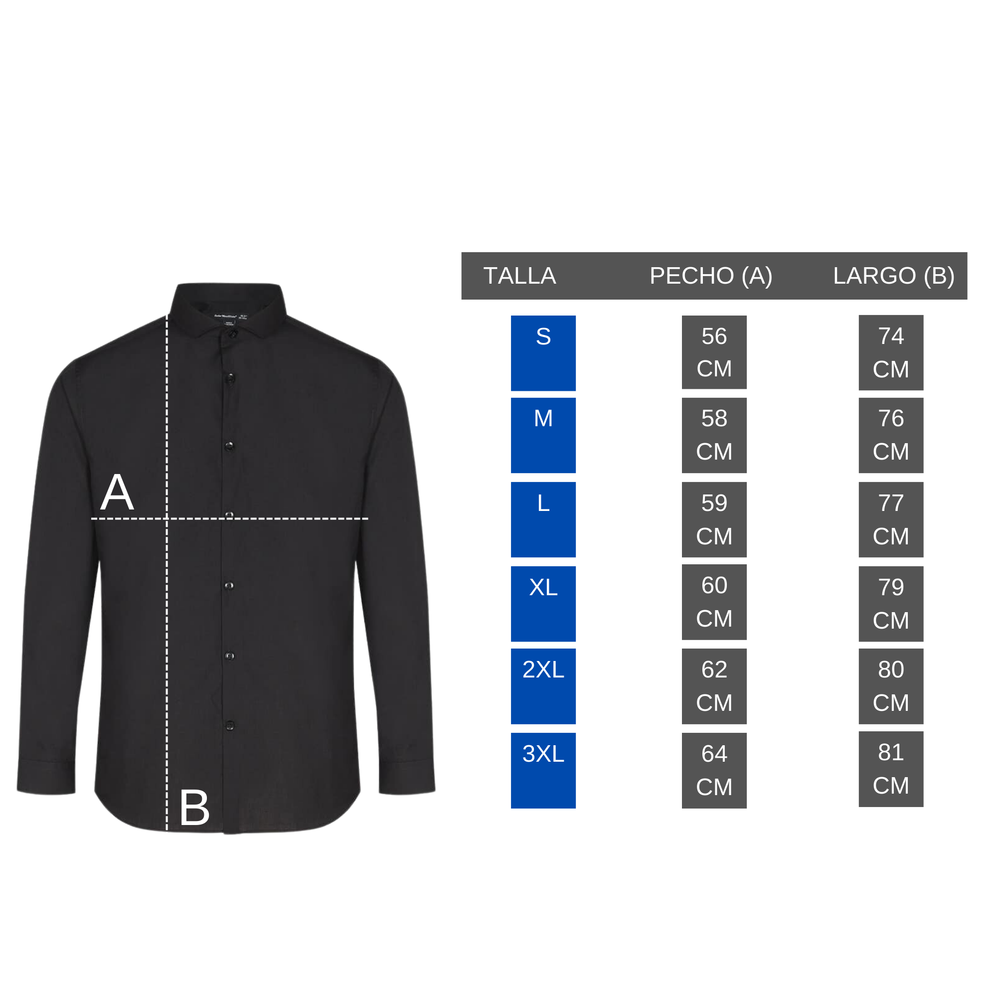 Camisa para Hombre marca Benziny LS5056-BLUE