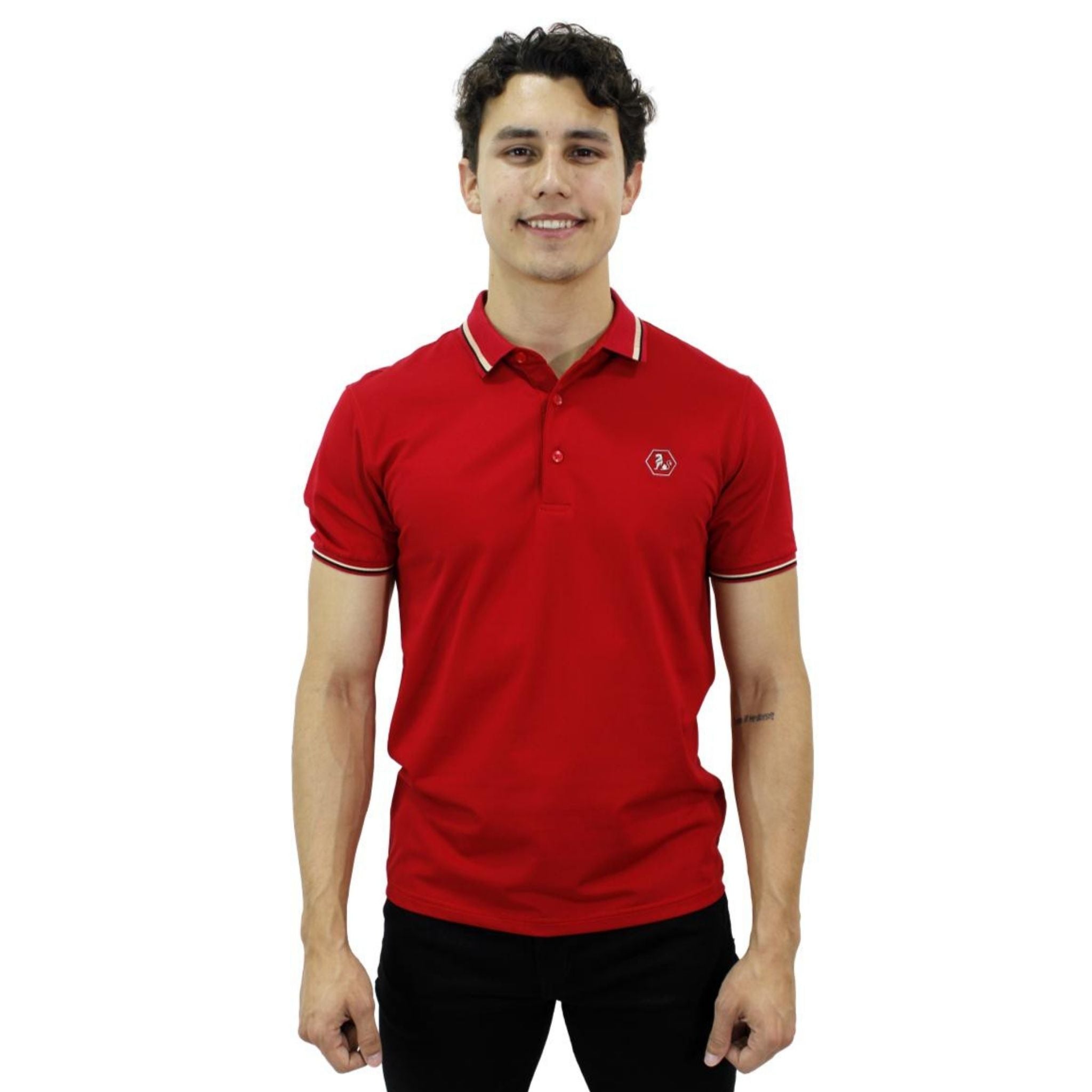 Playera Polo Para Caballero Marca Huggo Valentino HV-45-Red