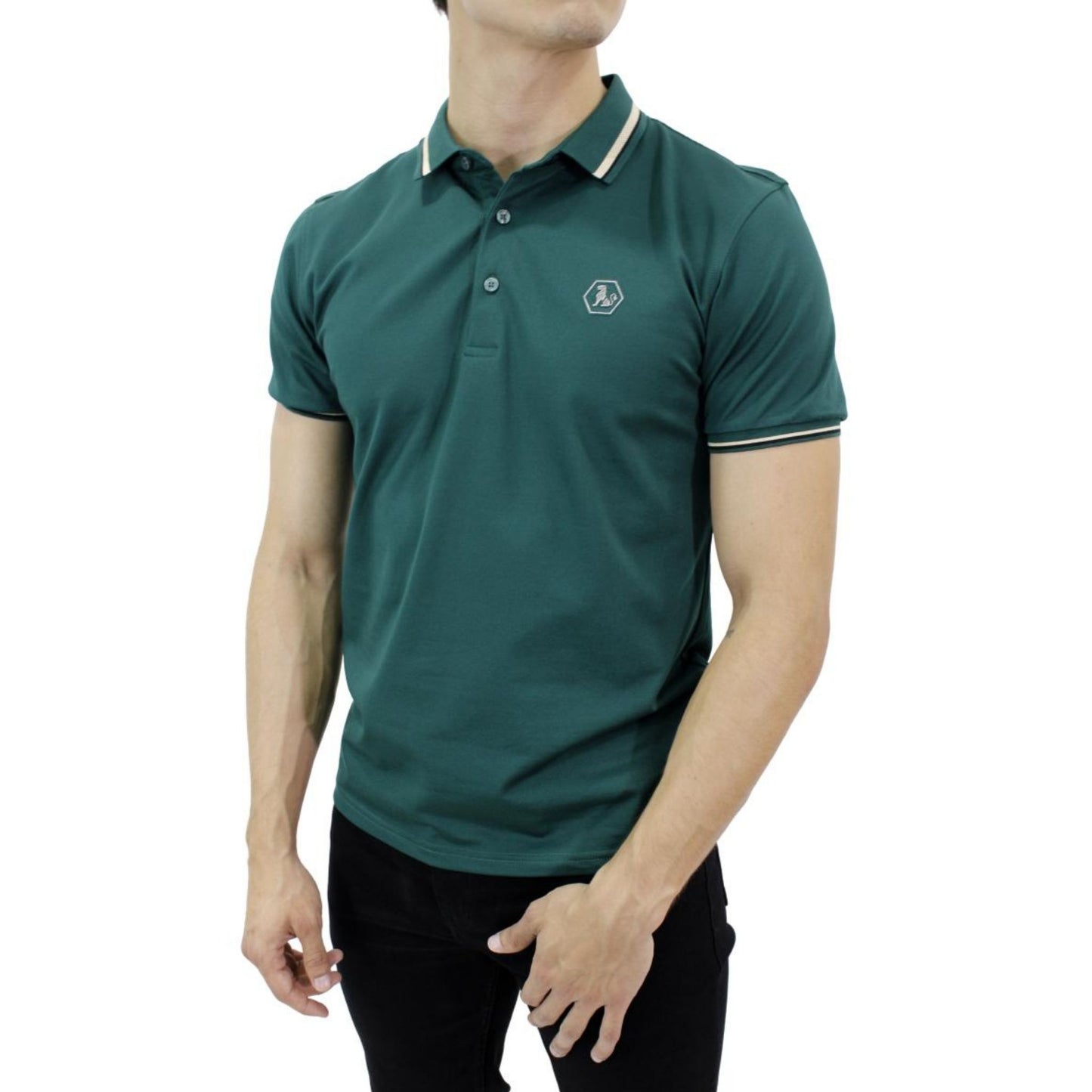 Playera Polo Para Caballero Marca Huggo Valentino HV-45 Green