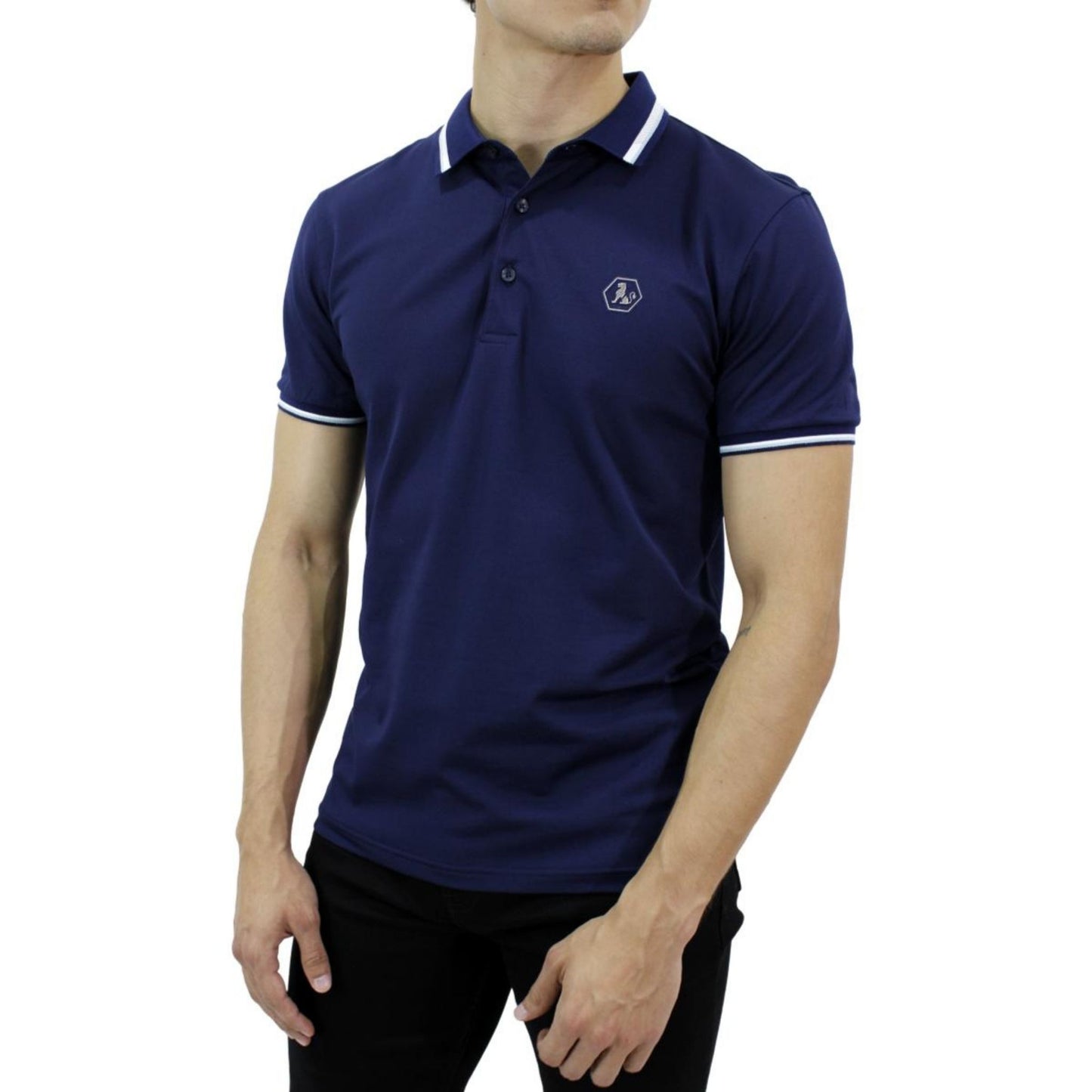 Playera Polo Para Caballero Marca Huggo Valentino HV-45-Navy