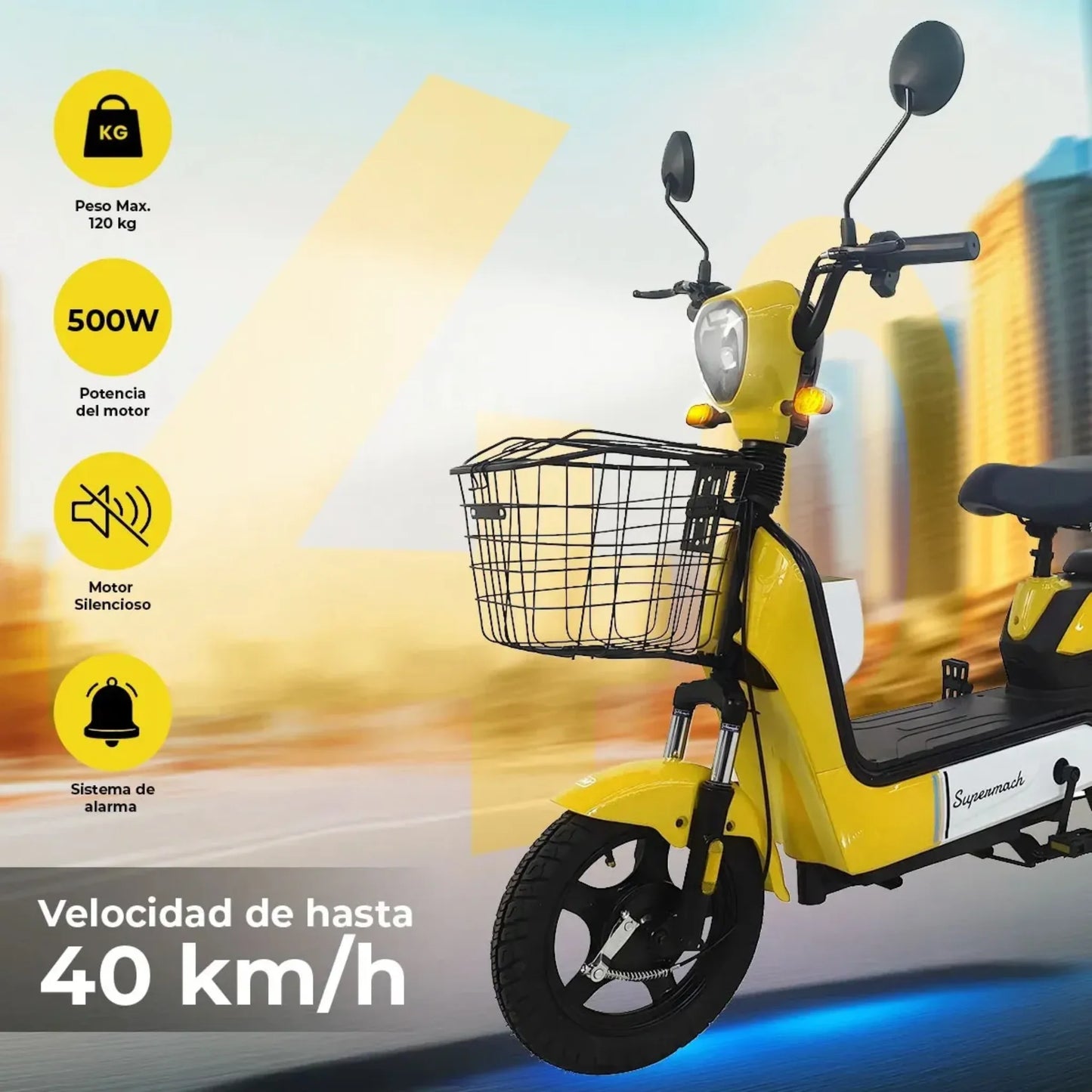 Bicicleta Electrica SM70 Supermach 500w