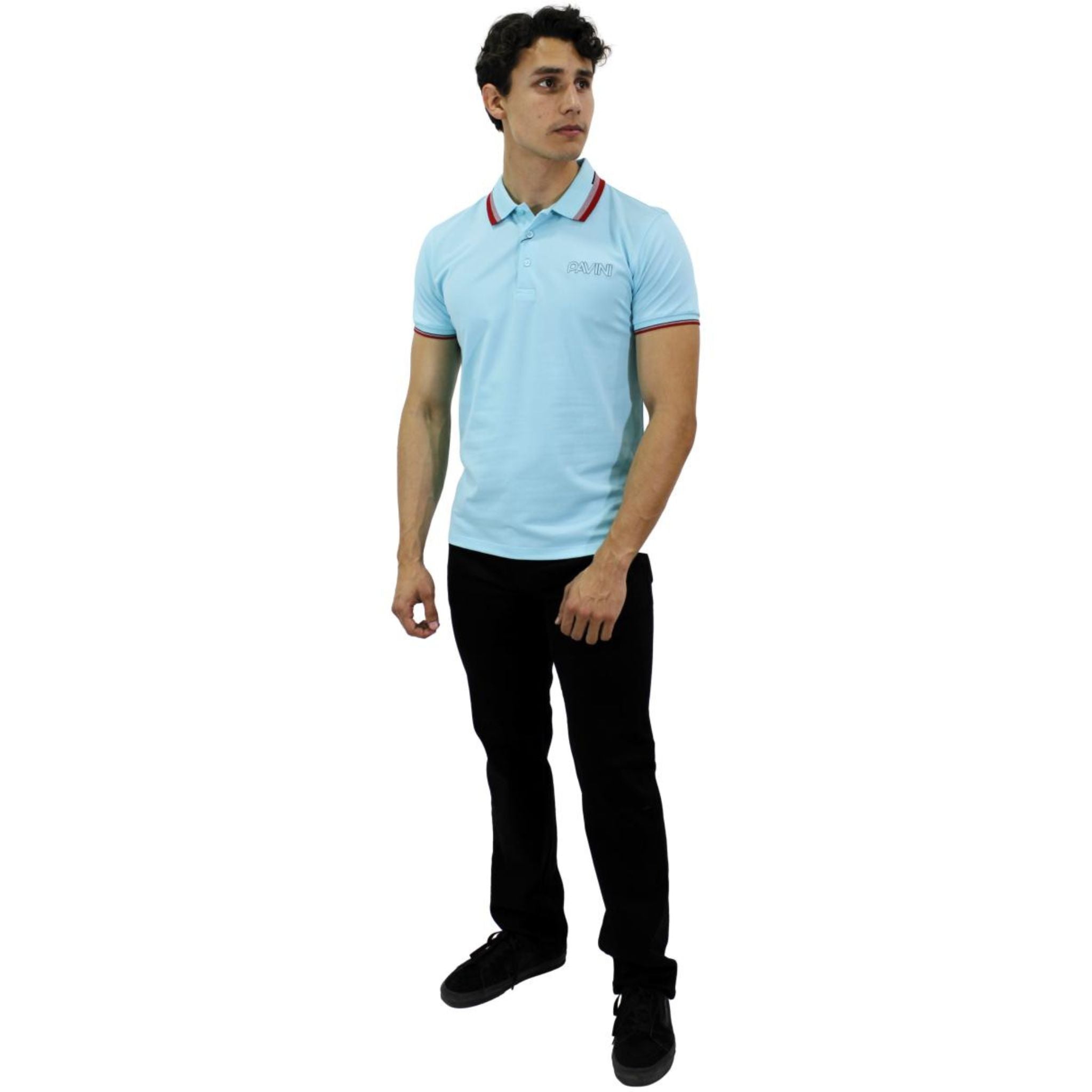 Playera para Hombre Marca PAVINI PT-1030- SKYBLUE