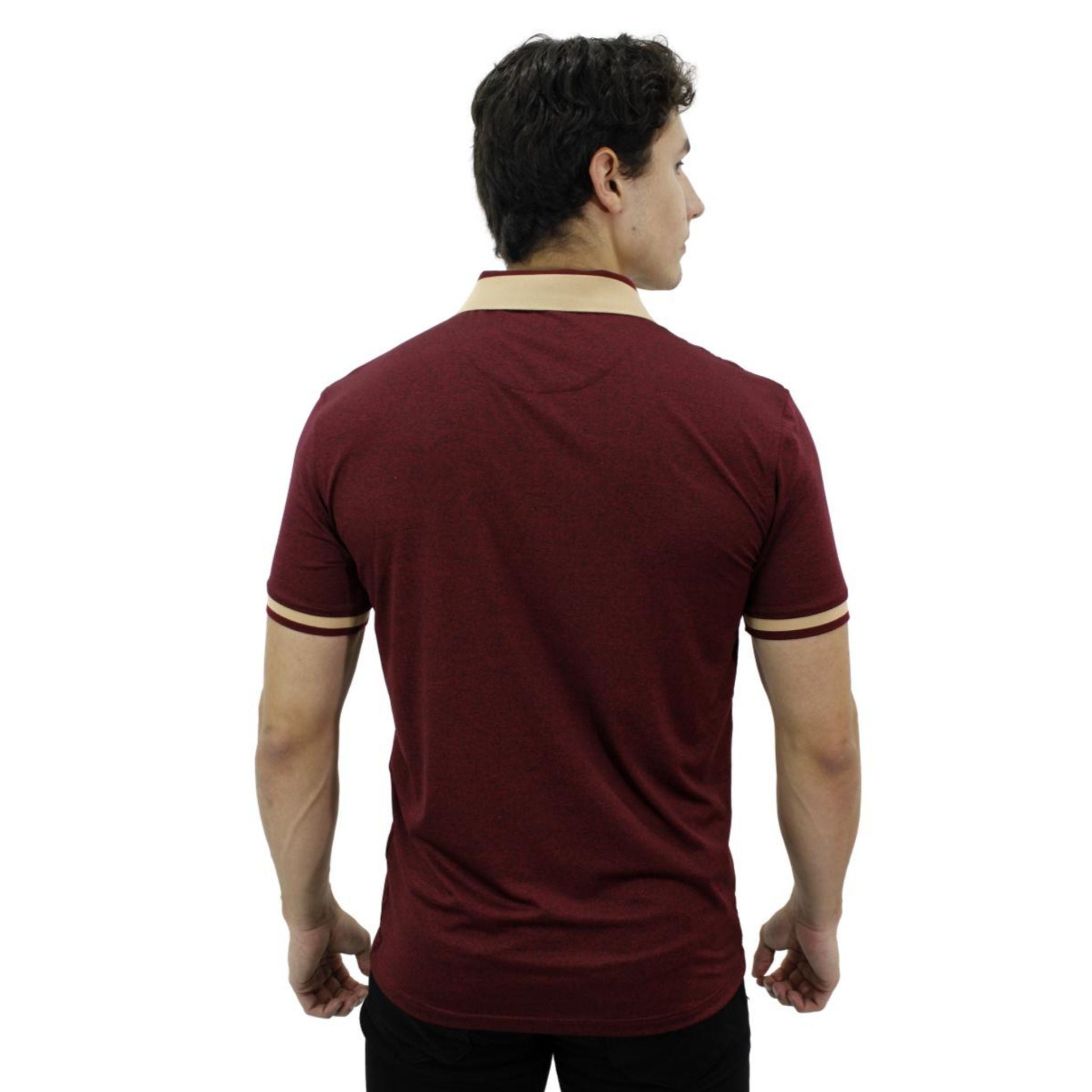 Playera Polo Para Caballero Marca Huggo Valentino HV-47-Burgundy