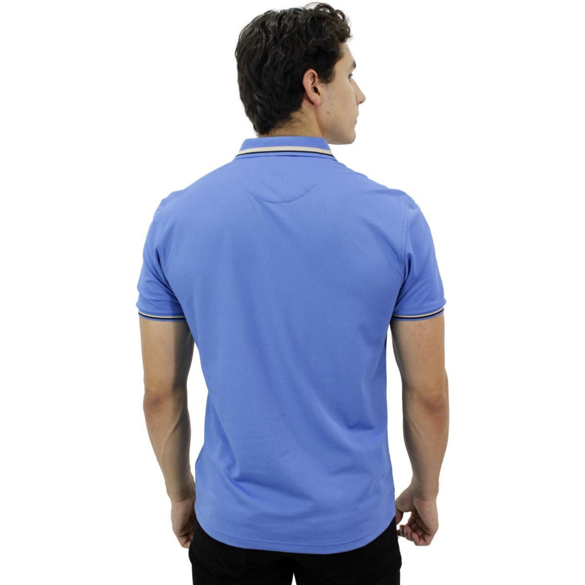 Playera Polo Para Caballero Marca Huggo Valentino HV-45-Blue