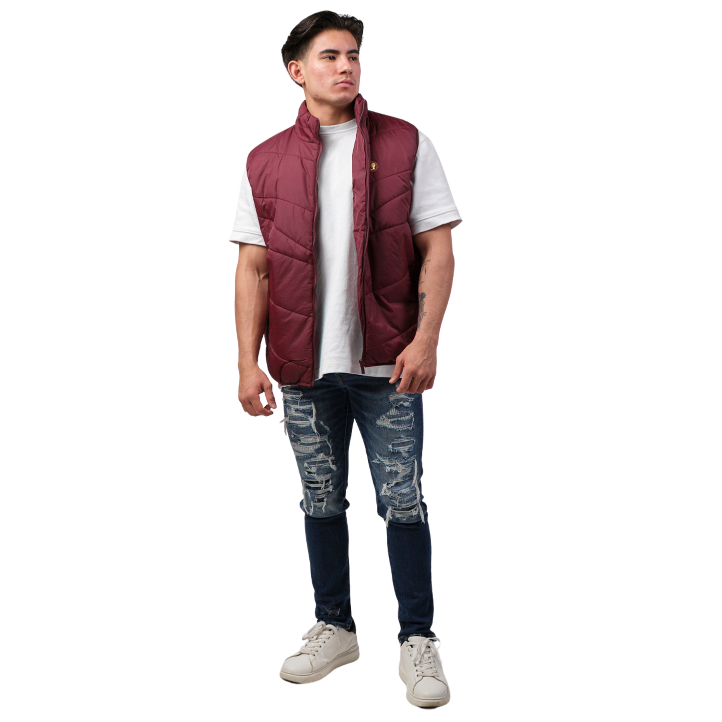 Chaleco Para Hombre Marca Moderno MJVT-7005 Burgundy