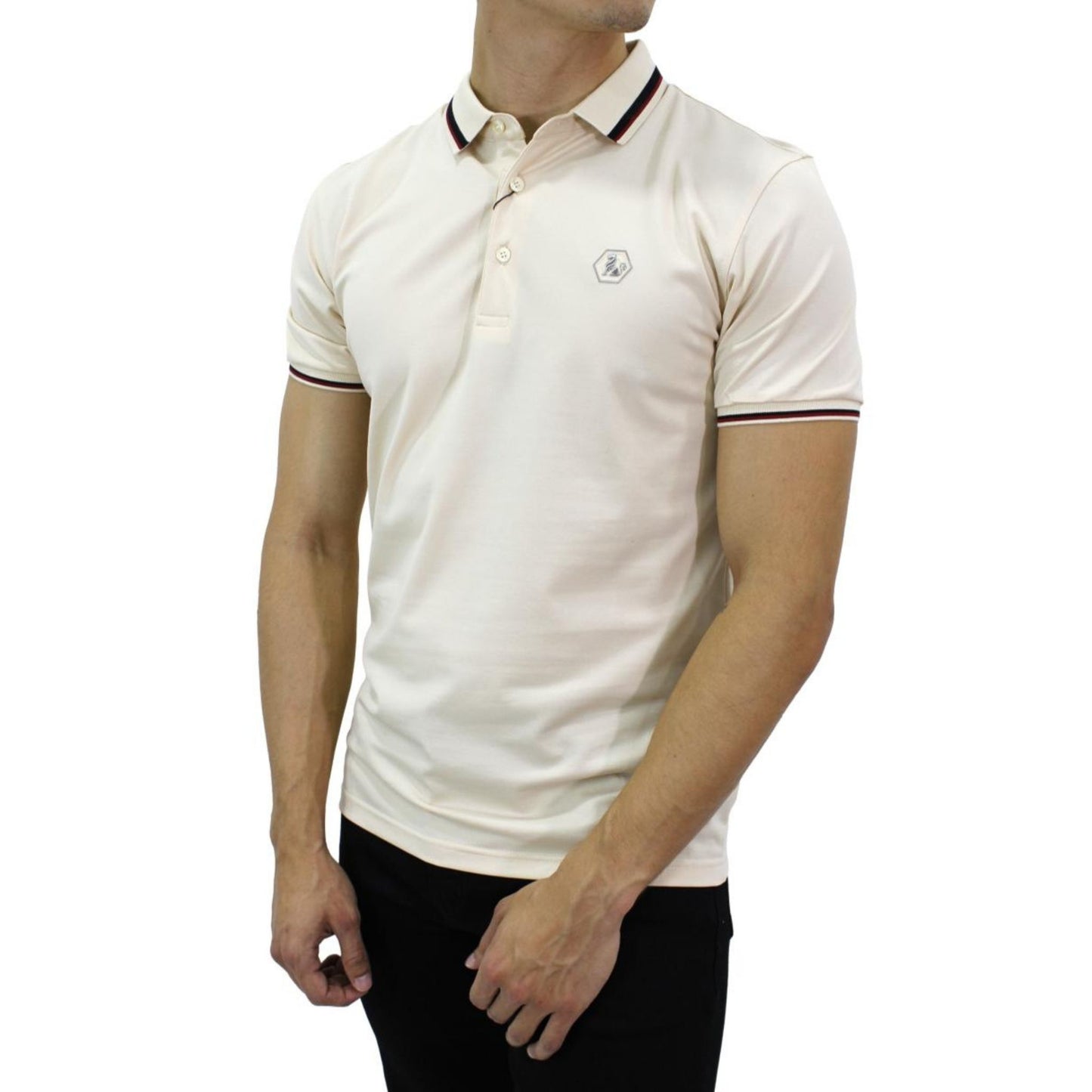 Playera Polo Para Caballero Marca Huggo Valentino HV-45-Beige