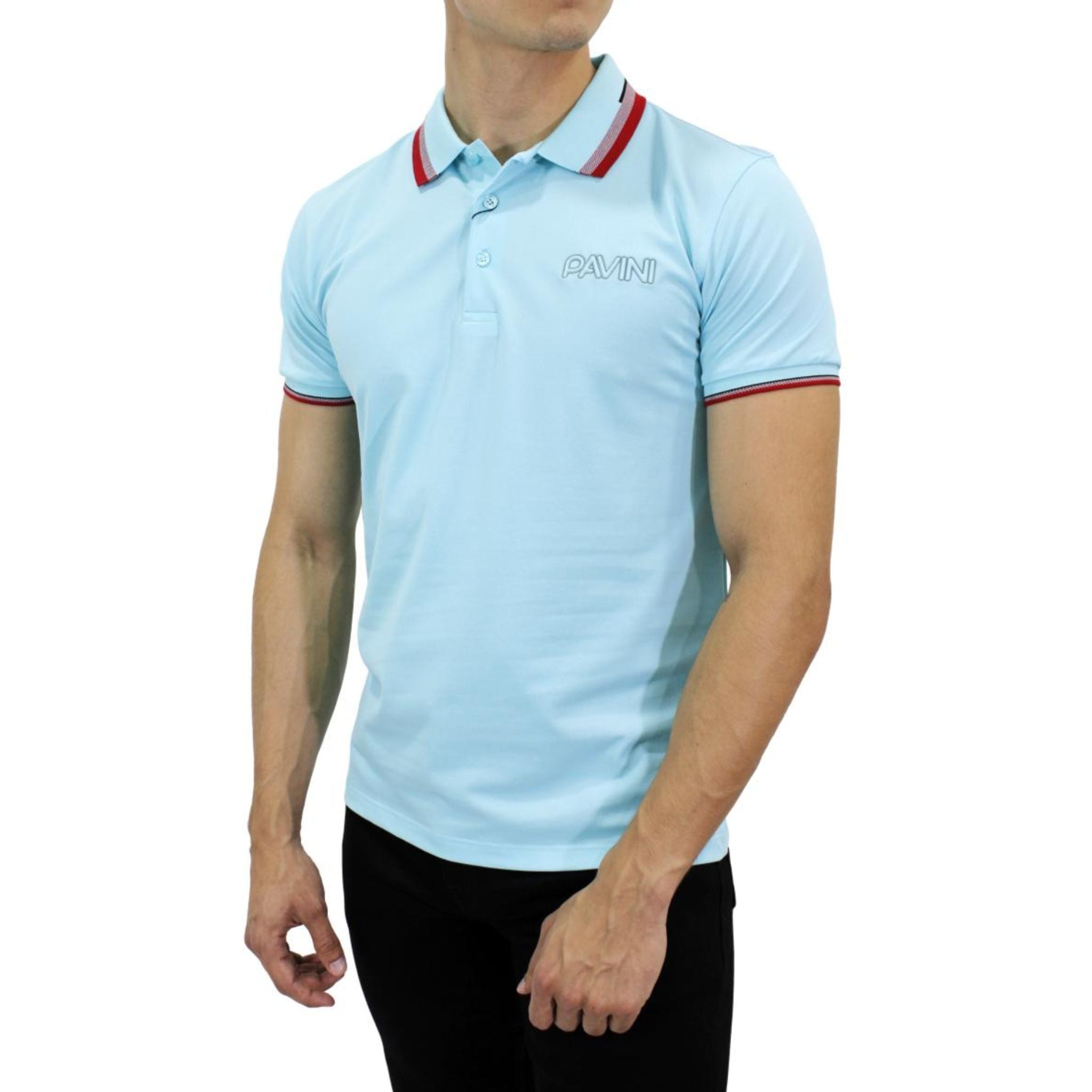 Playera para Hombre Marca PAVINI PT-1030- SKYBLUE