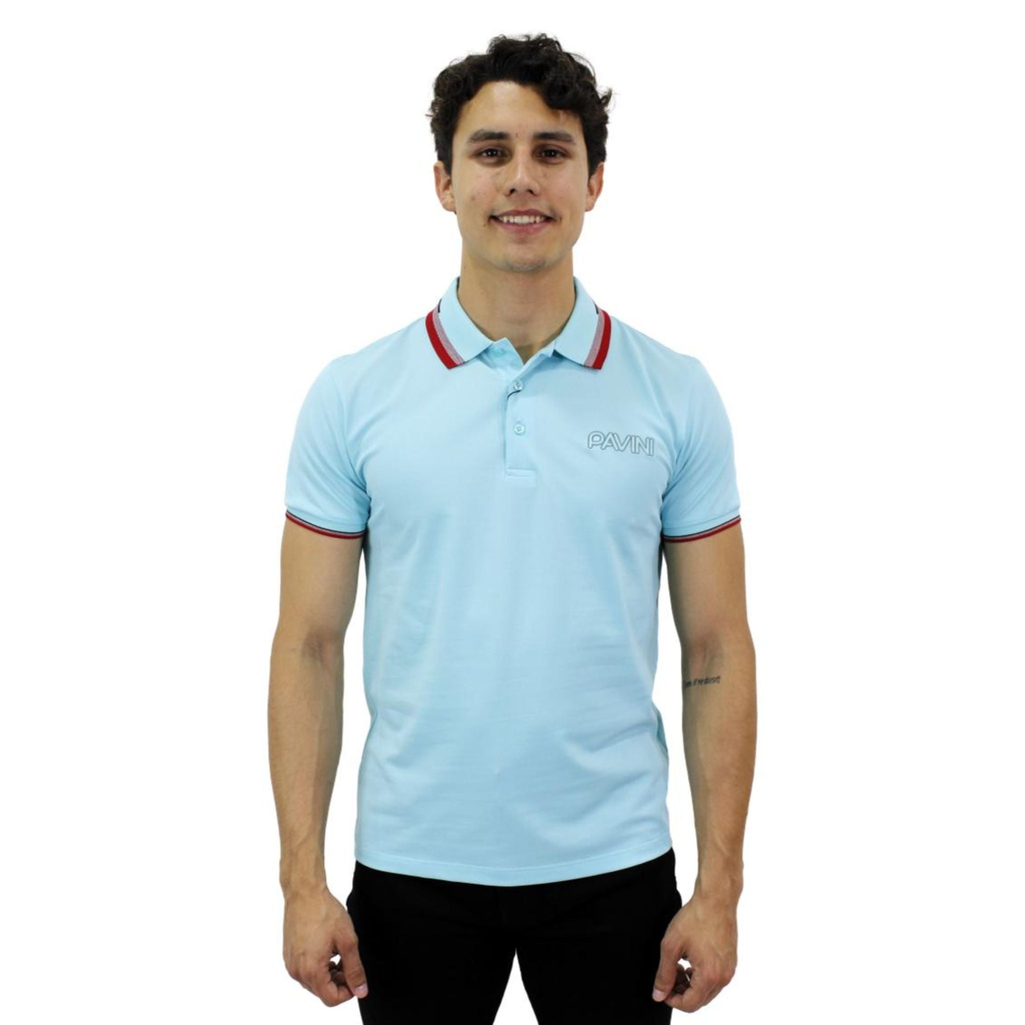 Playera para Hombre Marca PAVINI PT-1030- SKYBLUE