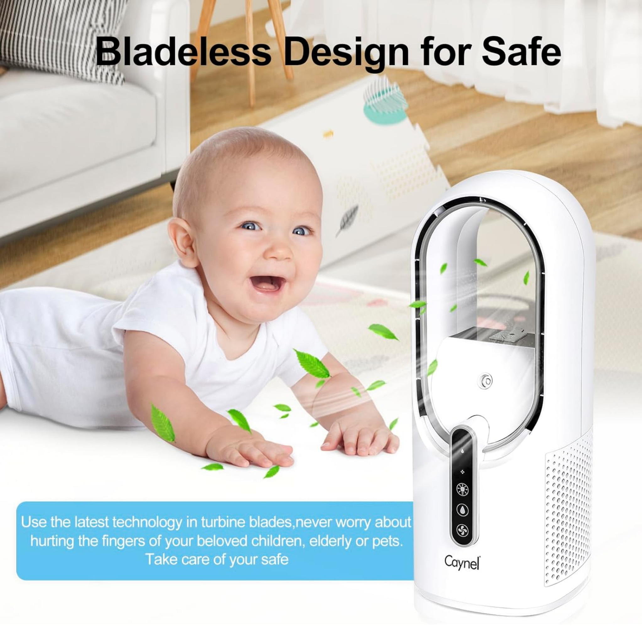 CAYNEL Ventilador de escritorio personal portátil sin aspas