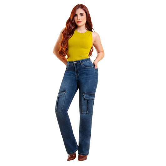 Pantalon Para Mujer Marca JULIETTE Jeans Mezclilla JL-BCCN 0636 Azul