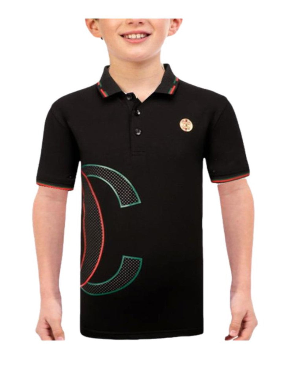 Playera Para Niño Marca Pavini BP-095 Black