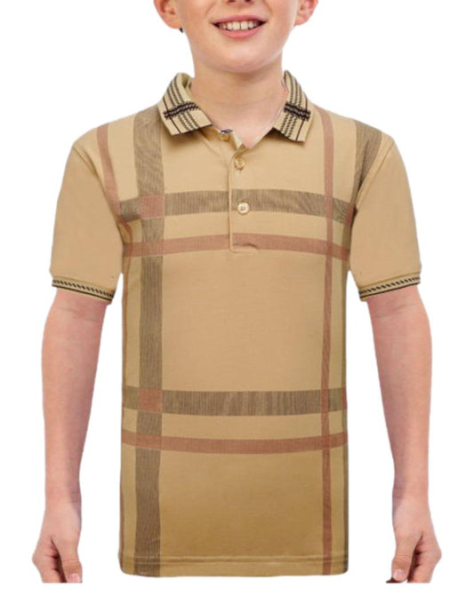 Playera Para Niño Marca Pavini BP-095 Beige