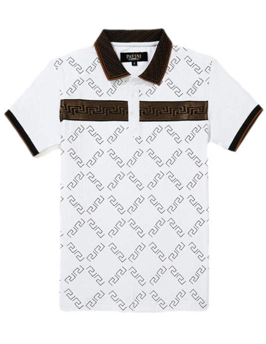 Playera Para Niño Marca Pavini BP-097 White