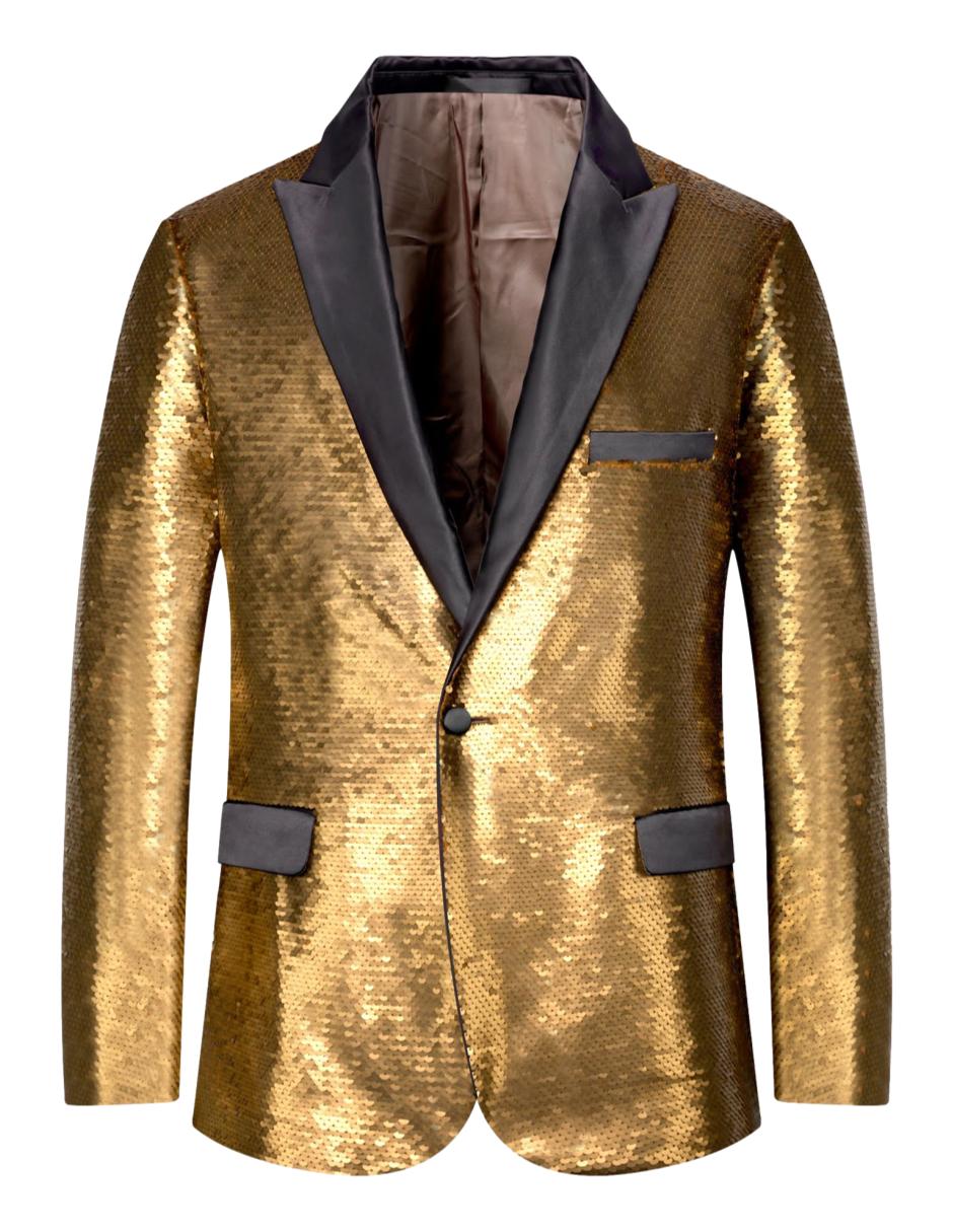 Saco De Lentejuela Para Hombre Marca Pavini BS-024 Dorado