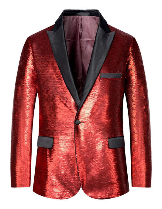 Saco De Lentejuela Para Hombre Marca Pavini BS-024 Rojo