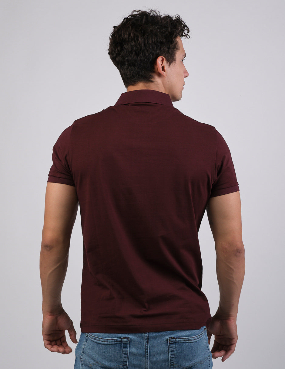 Playera Para Hombre Marca Pavini PT-1004 Burgundy