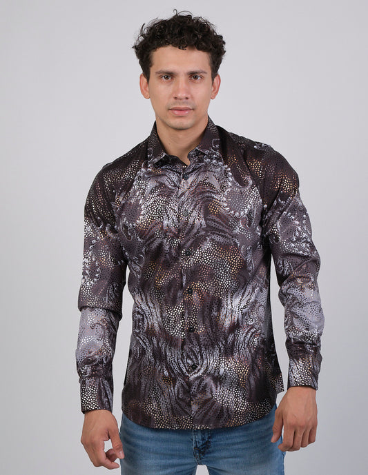 Camisa Para Hombre Marca Benziny  LS5064-Black