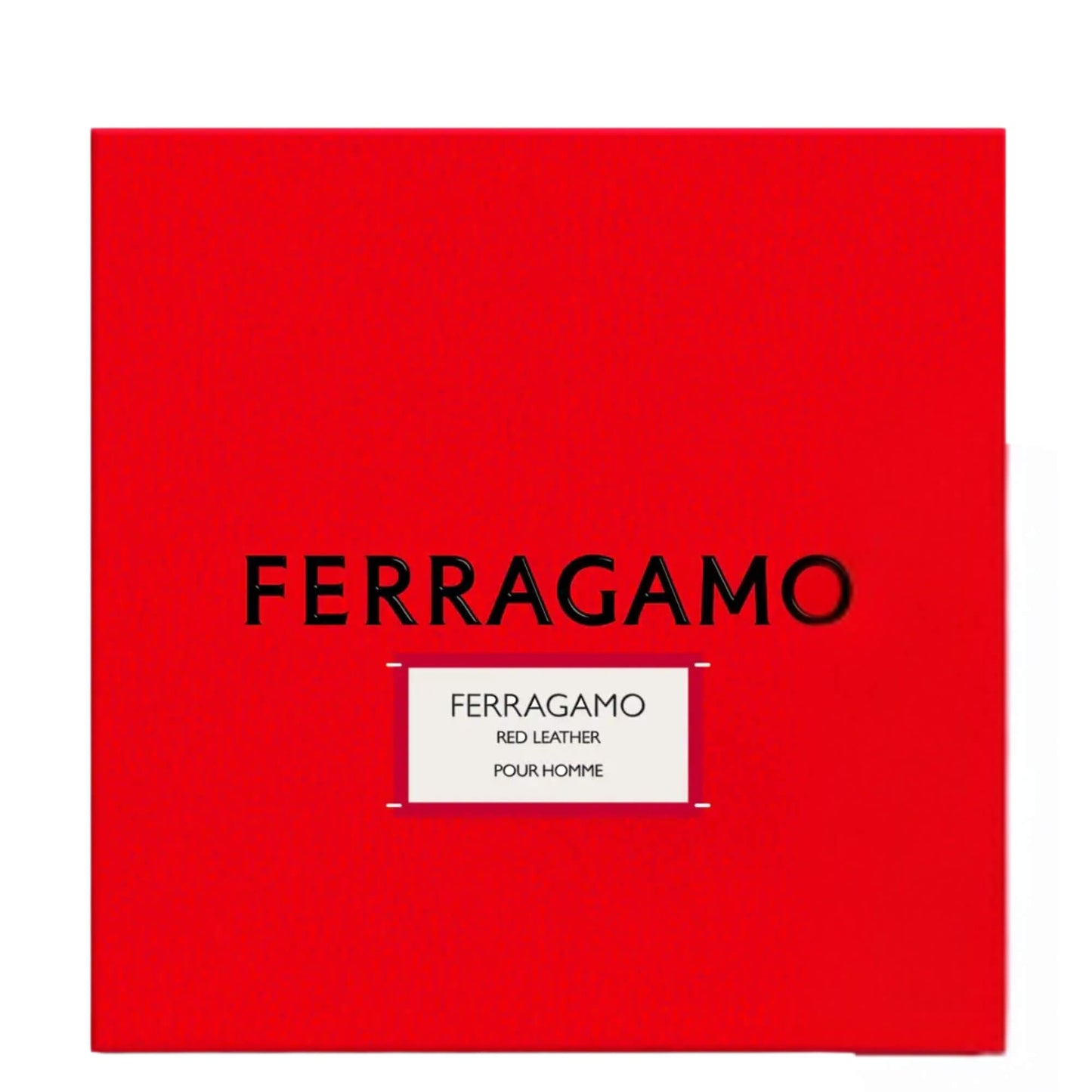 Set 3Pzs Ferragamo Red Leather Pour Homme