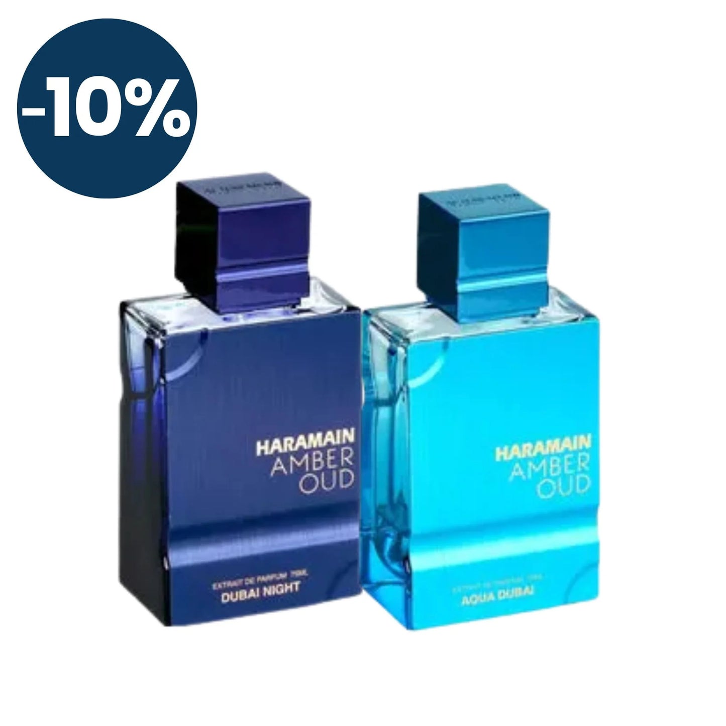 Duo Al haramain Amber oud Aqua y Dubai night 75ml