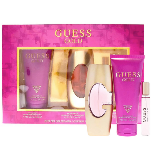 Set de Perfume para Mujer Guess Gold 75ml EDP 3 Pzas