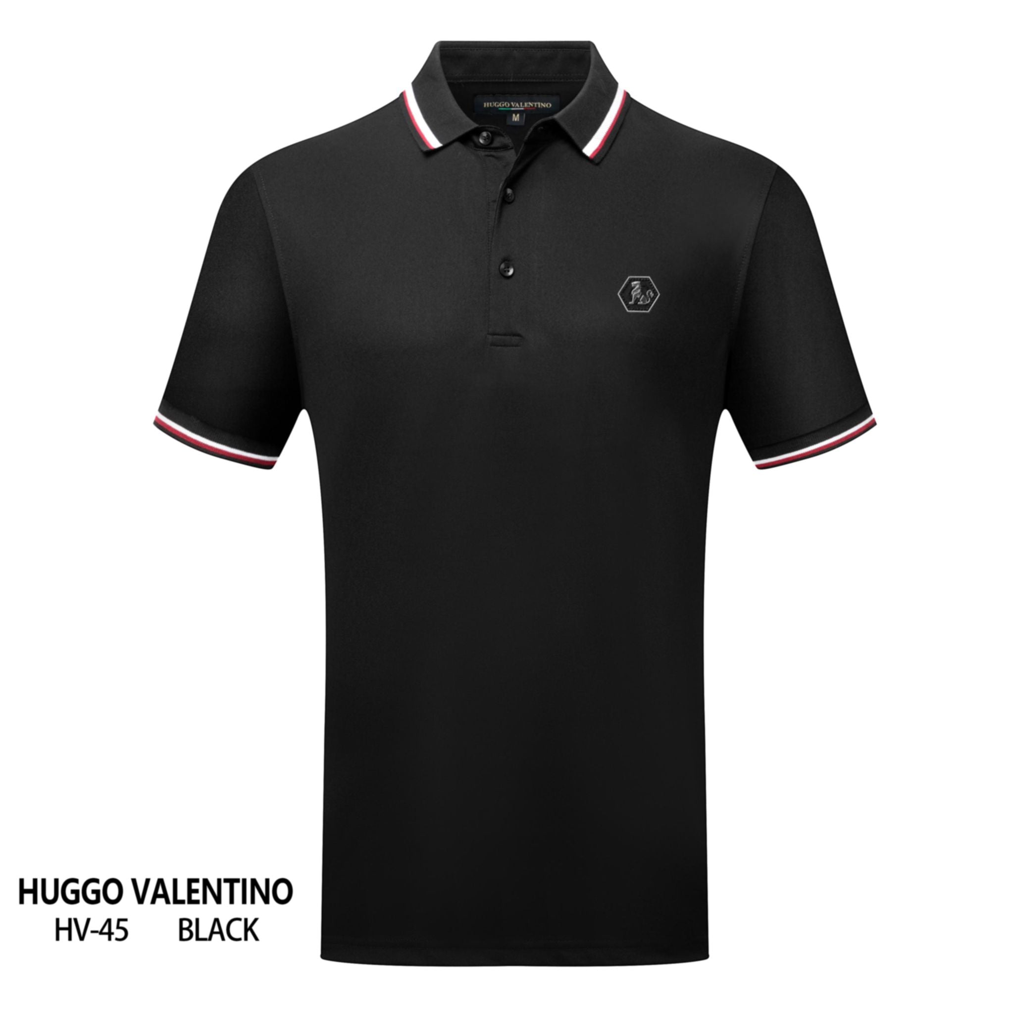 Playera Polo Para Caballero Marca Huggo Valentino HV-45-Black