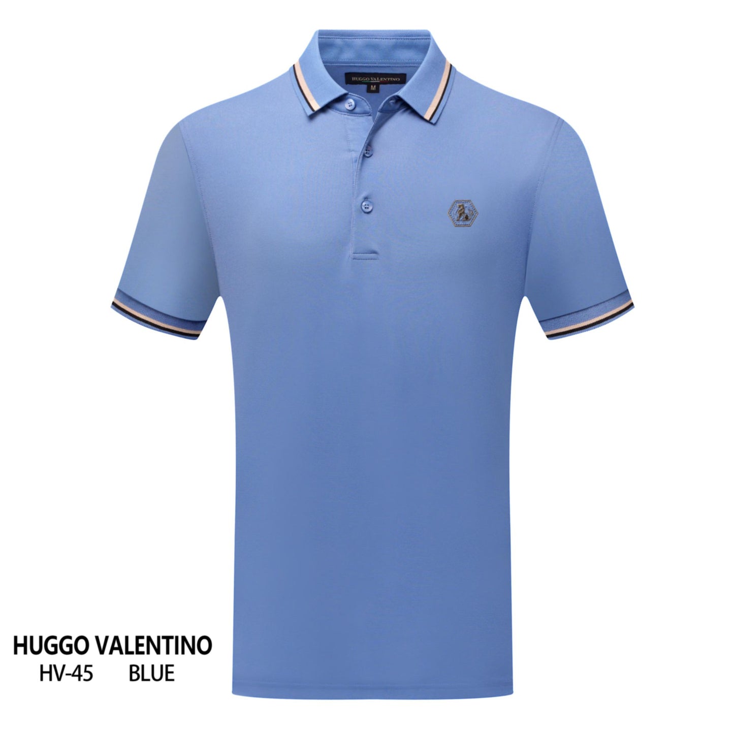 Playera Polo Para Caballero Marca Huggo Valentino HV-45-Blue