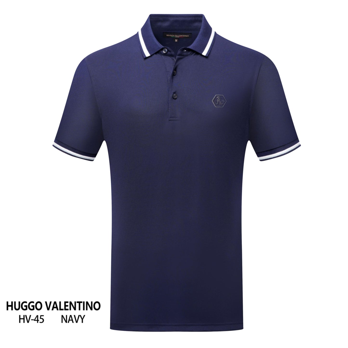 Playera Polo Para Caballero Marca Huggo Valentino HV-45-Navy