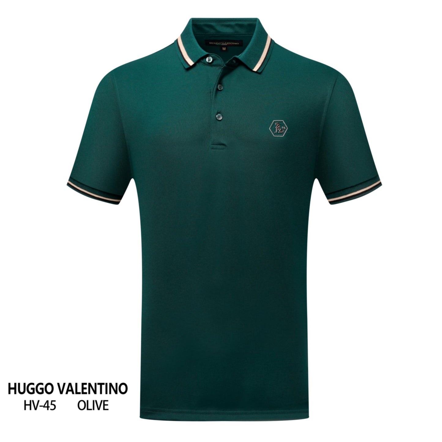 Playera Polo Para Caballero Marca Huggo Valentino HV-45 Green