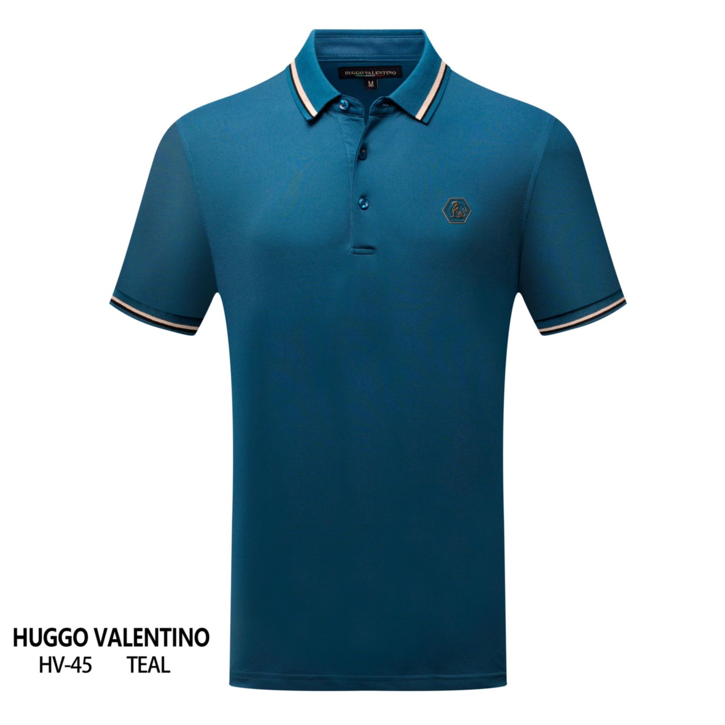 Playera Polo Para Caballero Marca Huggo Valentino HV-45-Teal