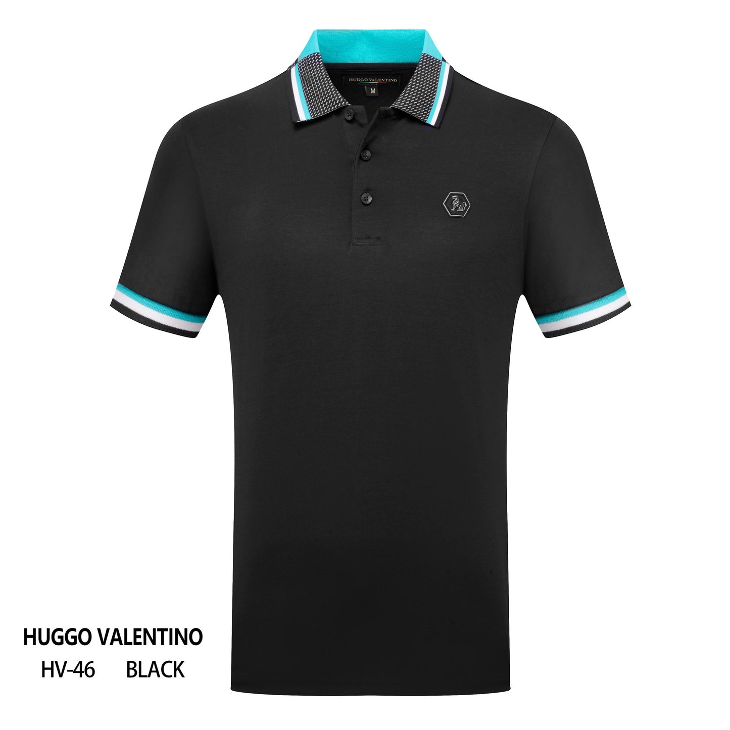 Playera Polo Para Caballero Marca Huggo Valentino HV-46-Black