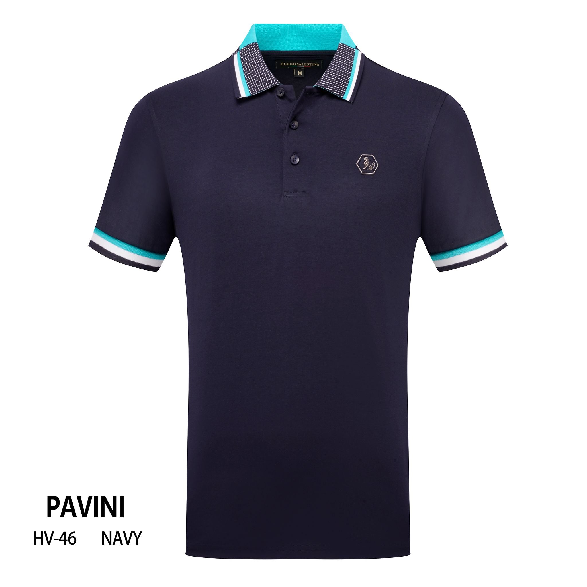 Playera Polo Para Caballero Marca Huggo Valentino HV-46-Navy