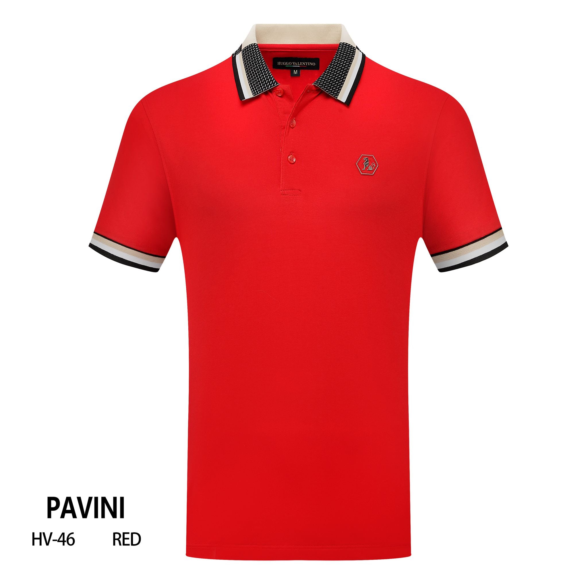 Playera Polo Para Caballero Marca Huggo Valentino HV-46-Red