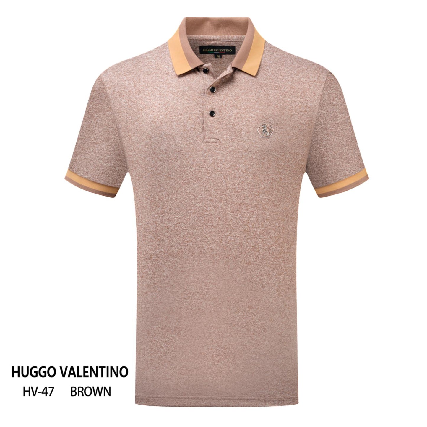 Playera Polo Para Caballero Marca Huggo Valentino HV-47-Brown