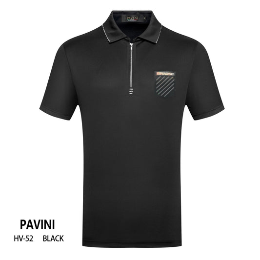 Playera Para Hombre Marca Pavini HV-52 Black