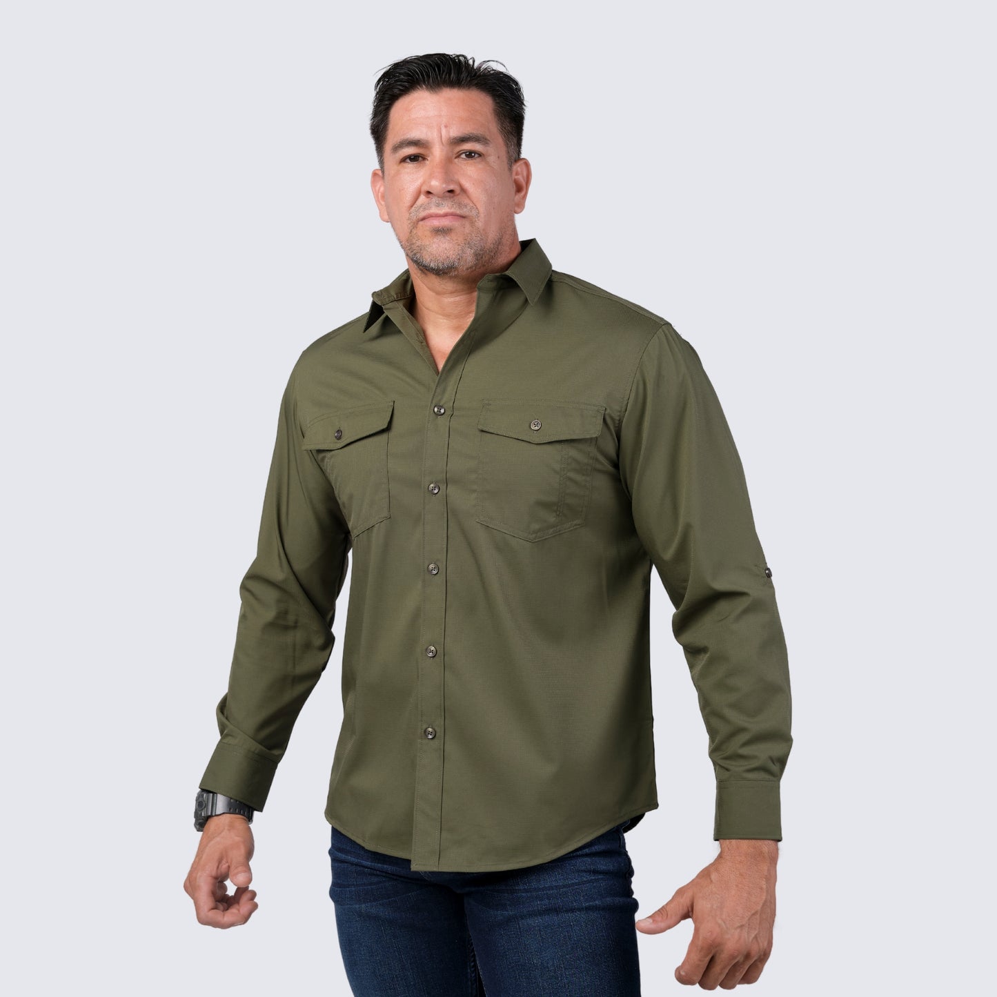 Camisa Huggo Valentino manga larga tipo pescador HVLS114-05