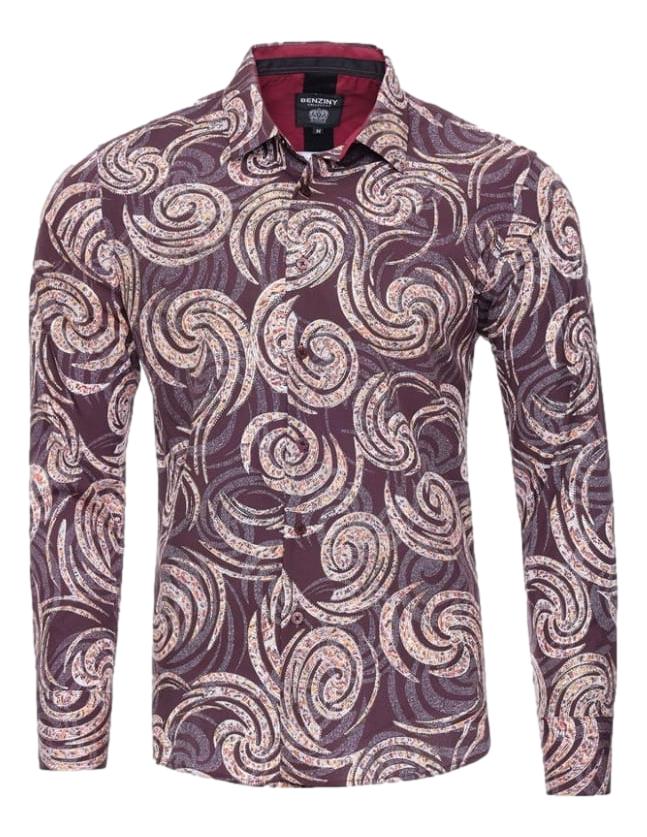 Camisa Para Hombre marca Benziny LS-5057-WINE