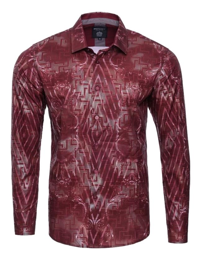 Camisa Para Hombre Marca LS-5063-WINE