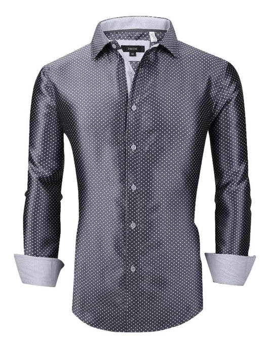 Camisa Para Hombre Marca Pavini LS019017-13 BLACK