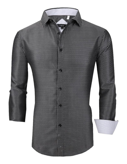 Camisa Para Hombre Marca Pavini LS019016-16 BLACK