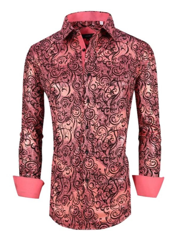 Camisa Para Hombre Marca Pavini LS019030-12 Pink