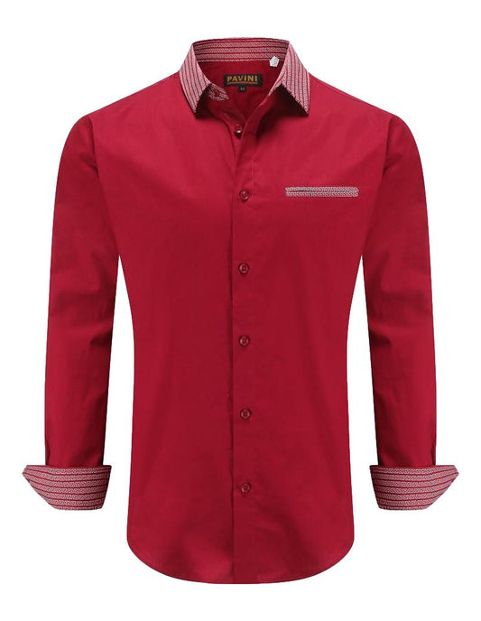 Camisa Para Hombre marca Pavini LS021020-19 RED