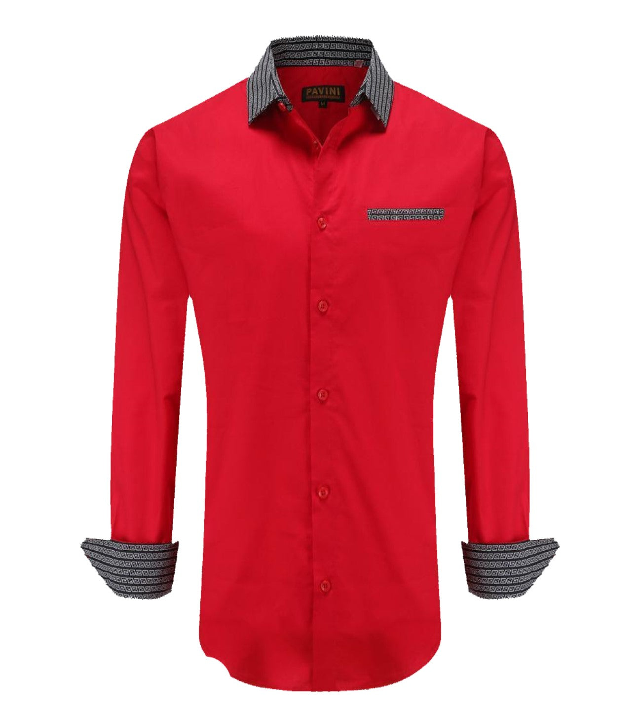 Camisa Para Hombre Marca Pavini LS021020-20 Roja