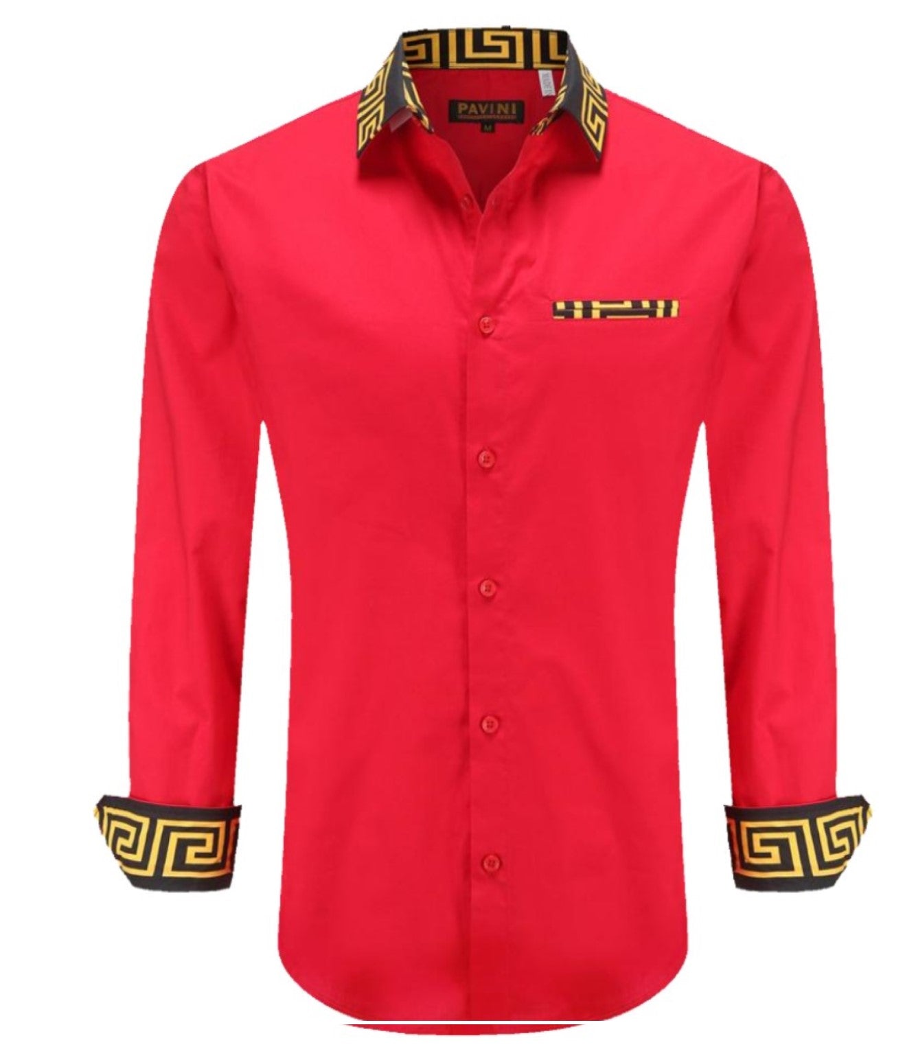 Camisa Para Hombre Marca Pavini LS021020-11 Roja