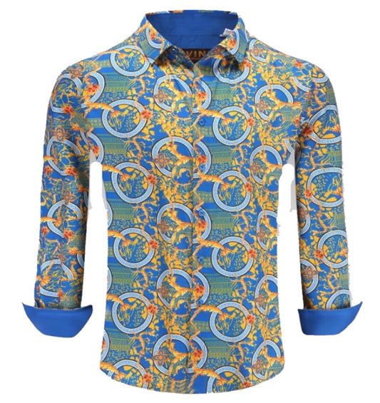 Camisa Para Hombre Marca Pavin LS021022-23 Azul