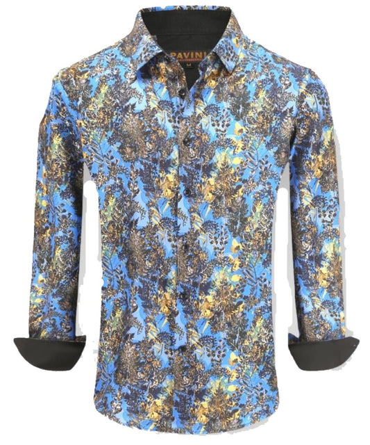 Camisa Para Hombre Marca Pavini LS021023-14 Azul